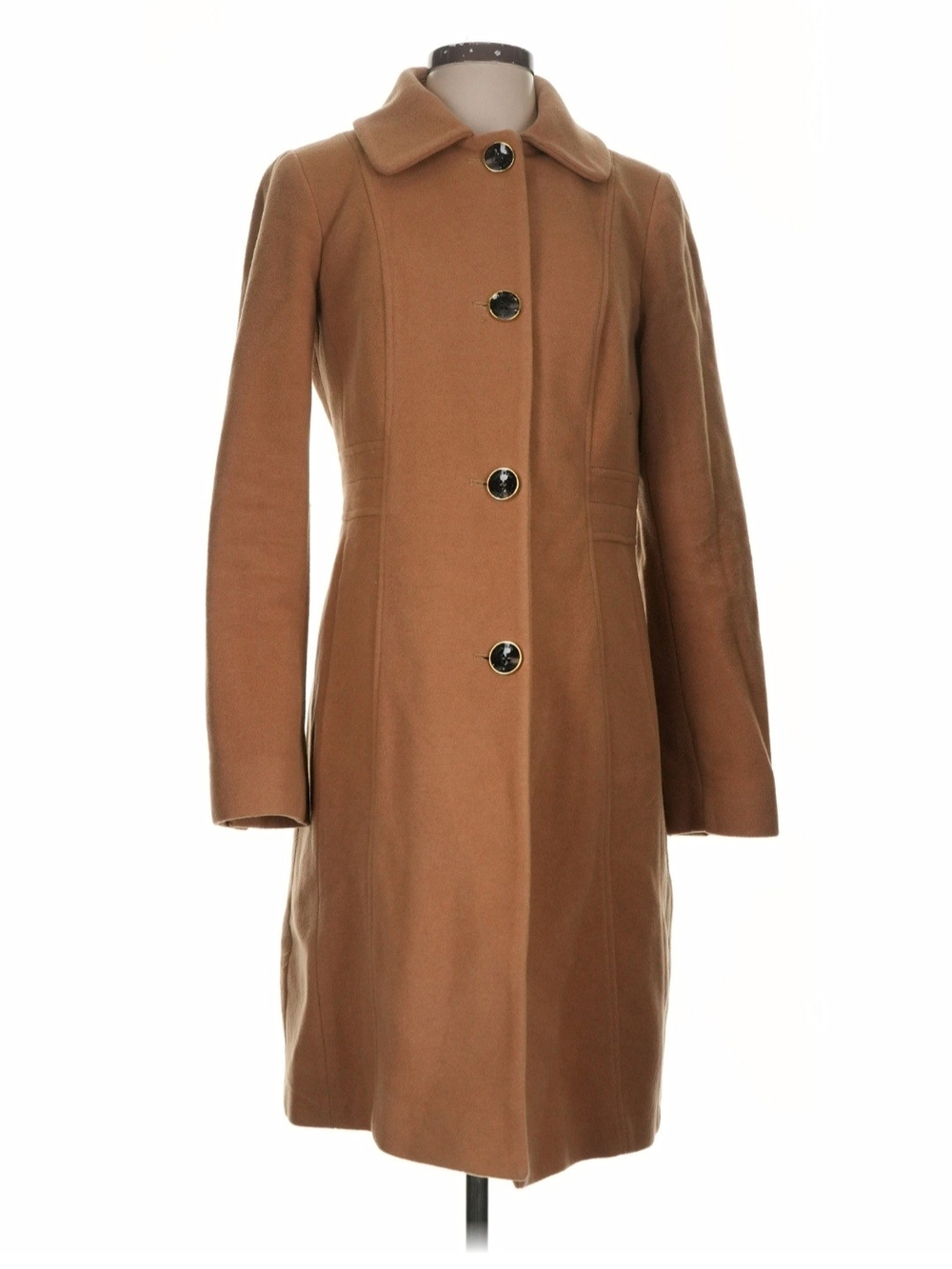 Anne Klein Wool Blend Pea Coat Camel Tan Size 4